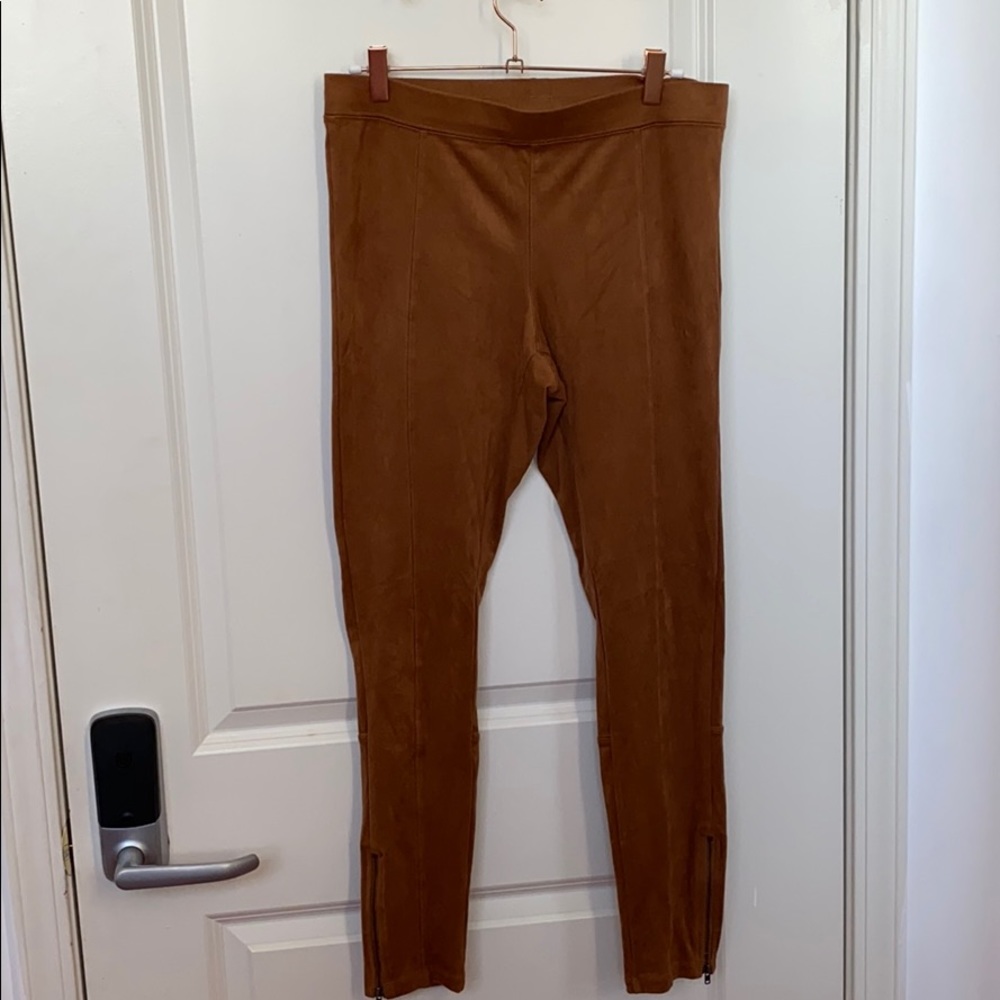 EXPRESS Leggings Brown suede Zip up